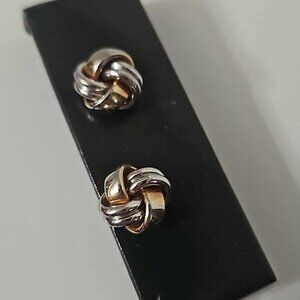 Vintage Swank two-tone love knot cufflinks